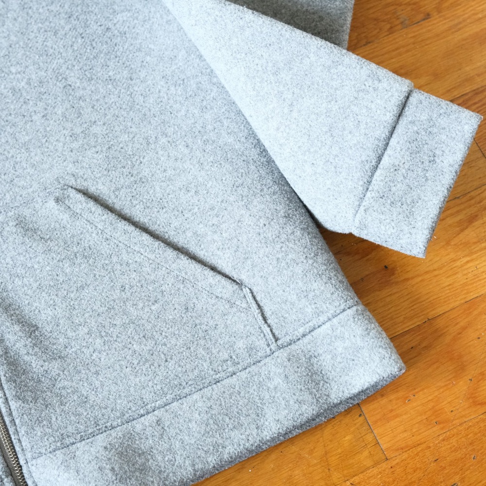 Zara Full Zip Hoodie Gray Textured Knit Boxy Relaxed Fit Sz M Streetwear Zip Up - Picture 4 of 9